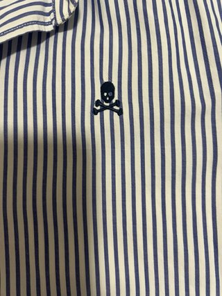 Camisa Scalpers Rayas Azul y Blanca Talla M
