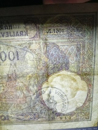 100 Dinari Jugoslavia occupazione italiana 1941/43