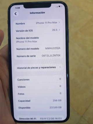 iPhone 11 Pro Max 256GB Gris Espacial