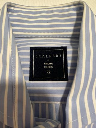 Camisa Scalpers rayas azul y blanca Talla M