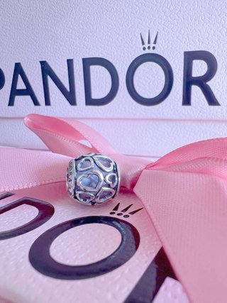 Pandora Charm Plata Corazones