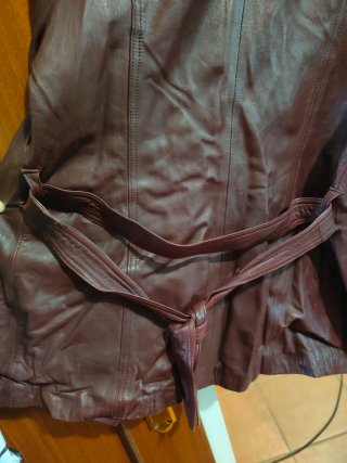 Chaqueta de cuero mujer marrón