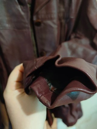 Chaqueta de cuero mujer marrón