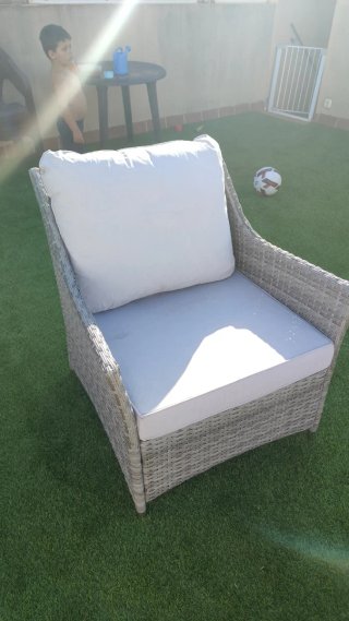 Conjunto Muebles Jardín Ratán Gris