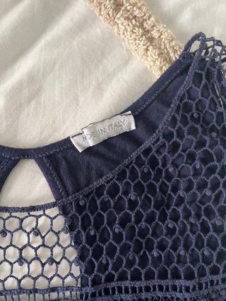 Top azul marino encaje talla M