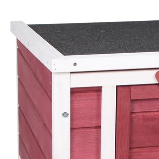 Conigliera in Legno con Tetto Apribile in Asfalto,