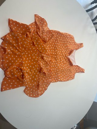 51 Vestido Sevillana Lunares Naranja