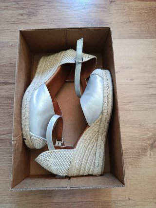 Cuñas Esparto Olivia's Plata Talla 35