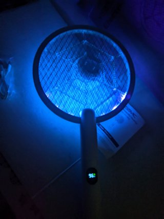 Racchetta Zapper Insetti Base Ricarica RGB Bianca