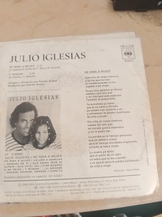 4 Vinilos Julio Iglesias, Massiel, Maria Dolores P