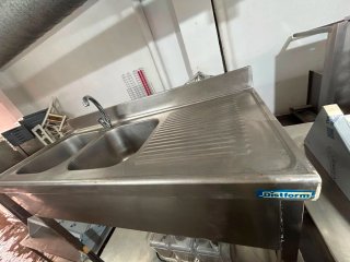 Fregadero industrial doble seno