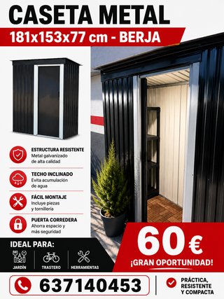 Caseta Metal Galvanizado 181x153x77cm