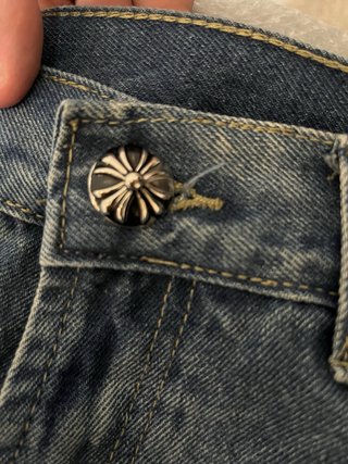 Jeans Chrome Hearts neri e blu
