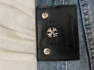 Jeans Chrome Hearts neri e blu