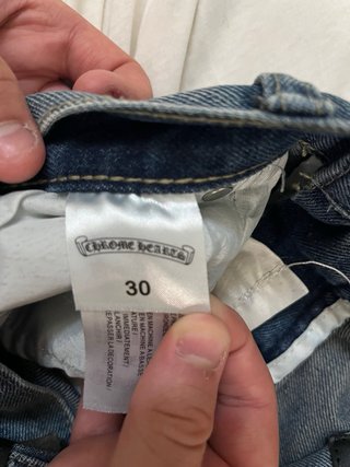 Jeans Chrome Hearts neri e blu
