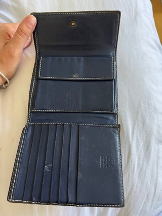 Cartera billetera Carolina Herrera Beige y azul
