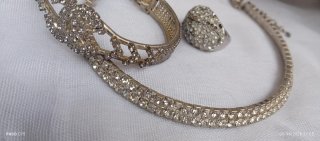 Conjunto vintage plata con pedrería