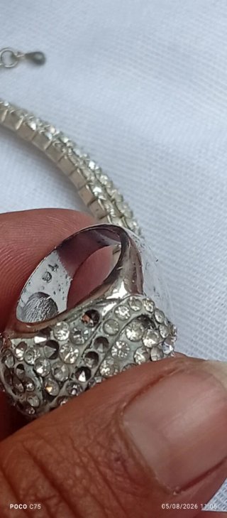 Conjunto vintage plata con pedrería