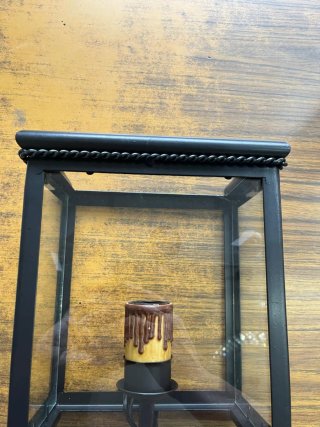 Farol Aplique Negro Rústica y Cristal