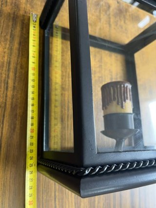 Farol Aplique Negro Rústica y Cristal