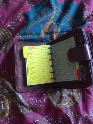 Agenda monedero piel marrón