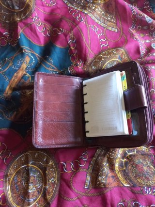 Agenda monedero piel marrón