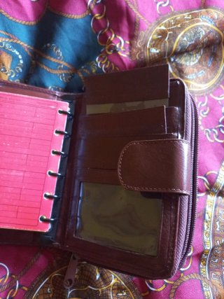 Agenda monedero piel marrón