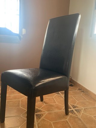 Sillas comedor negras de piel