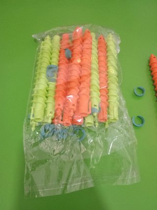 Rulos para el pelo (Naranja y Verde)