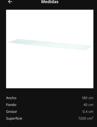 Encimera cristal IKEA para Besta de 180cm x 40 CMS