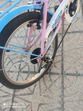 Bicicleta infantil rosa y azul