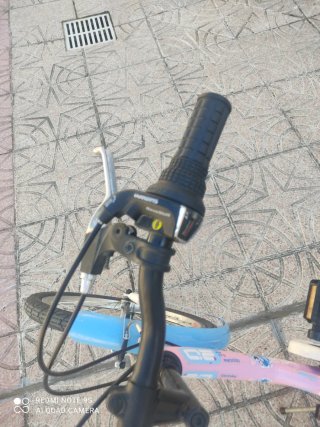 Bicicleta infantil rosa y azul
