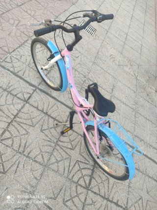 Bicicleta infantil rosa y azul