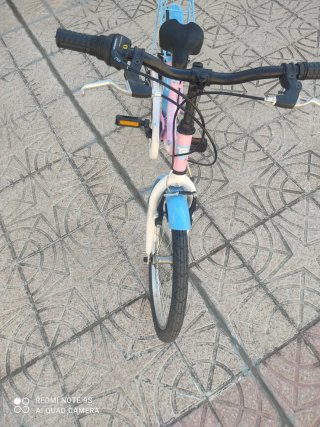 Bicicleta infantil rosa y azul