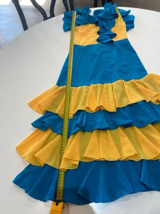 52 Vestido Flamenco Azul y Amarillo