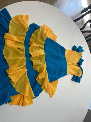 52 Vestido Flamenco Azul y Amarillo