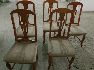Juego de 5 sillas de comedor de madera