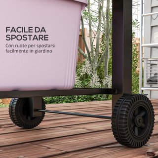 Barbecue da Giardino a 2 Ruote con Griglia, Affumi