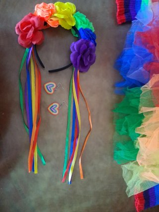 Falda Tutú y Accesorios Orgullo Multicolor