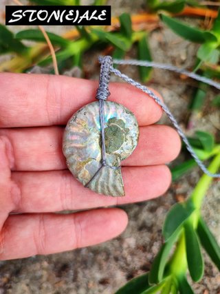 ciondolo con ammonite opalizzata