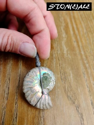 ciondolo con ammonite opalizzata