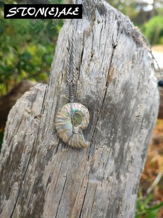 ciondolo con ammonite opalizzata