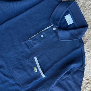 Lacoste Polo Vintage Azul Marino Bolsillo Clásico