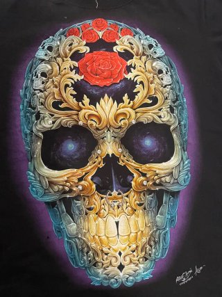 Camiseta Rock Chang Calavera Negra Talla Única