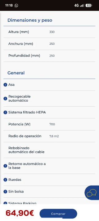 Aspiradora Taurus DVC700 con bolsa