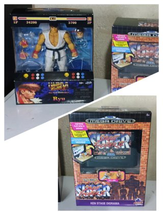 Street Fighter II Ryu fig + Ryu & Ken Diorama Sega