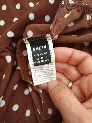 Vestido Shein lunares marrón Talla M