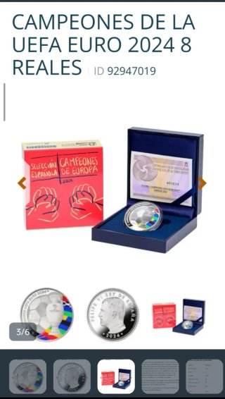 Moneda 10€ plata campeones eurocopa 2024