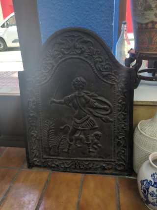 Placa de chimenea decorativa de metal