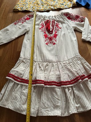 Vestito estivo righe beige e rosse